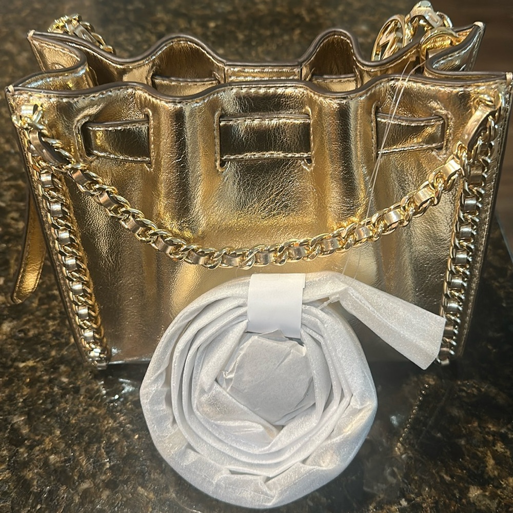 Small Mina Michael Kors Bag in Gold.